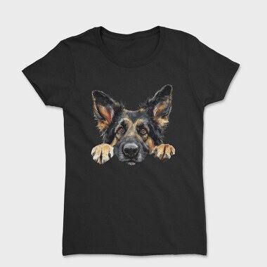 Watercolor Peeking Gsd, Tricou Femei