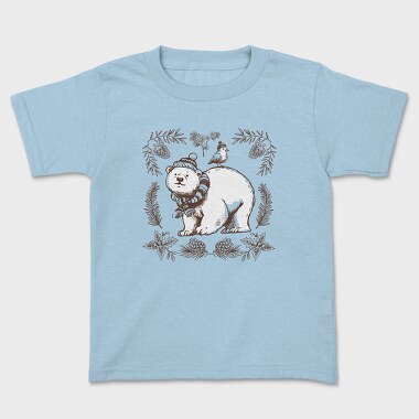 Polar Bear Animal Winter Throw Pillow, Tricou Copii
