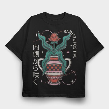 Positive Vibes Flower Vase 07, Tricou Oversize Barbati (Unisex)