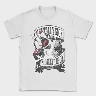 Possum Wild Animal Crazy Badge, Tricou Barbati (Unisex)