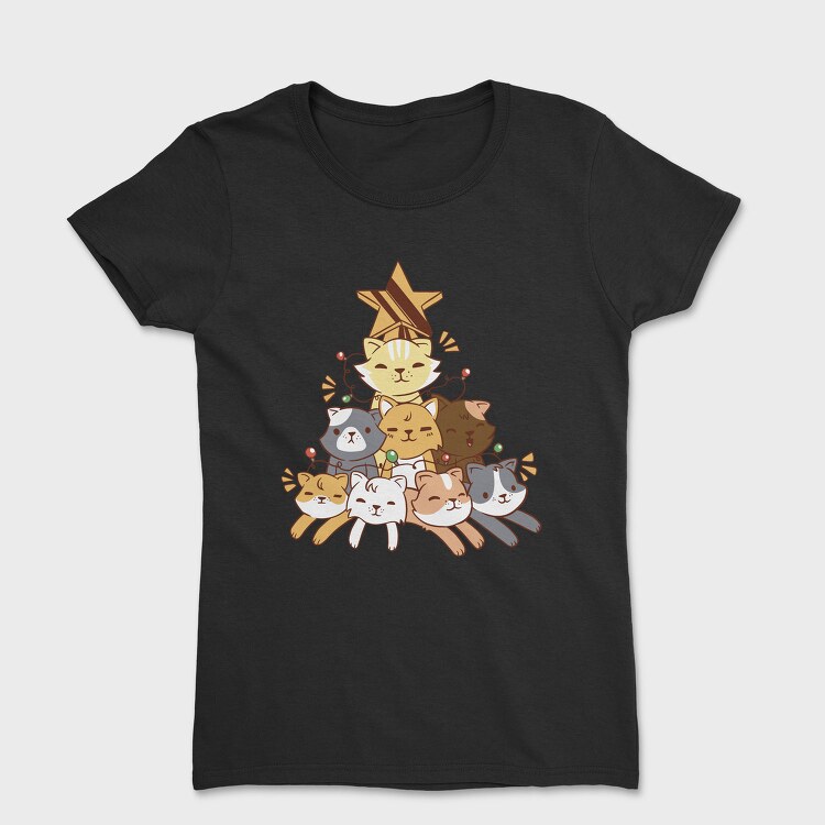 Cat Tree Christmas, Tricou Femei