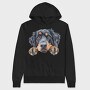 Watercolor Hovawart Peek, Hanorac Oversize Barbati (Unisex)