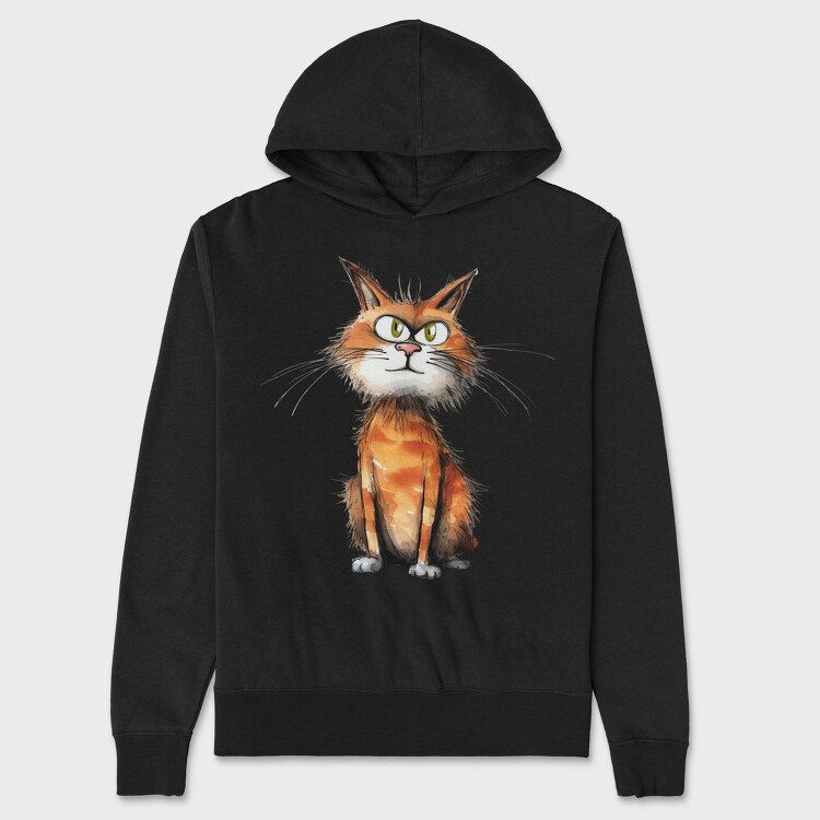 Watercolor Maine Coon, Hanorac Oversize Barbati (Unisex)