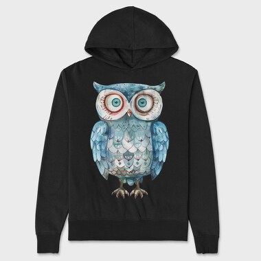 Watercolor Owl, Hanorac Oversize Barbati (Unisex)