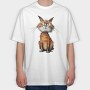 Watercolor Maine Coon, Tricou Oversize Barbati (Unisex)