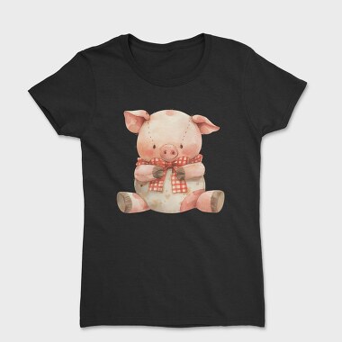 Watercolor Piglet Scarf, Tricou Femei