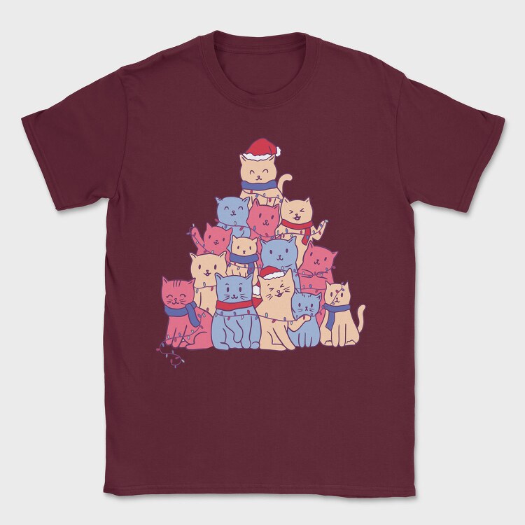 Cats Christmas Tree, Tricou Barbati (Unisex)
