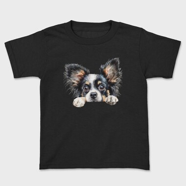Watercolor Papillon Peek, Tricou Copii