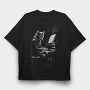 Catpiano, Tricou Oversize Barbati (Unisex)