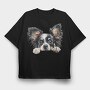 Watercolor Papillon Peek, Tricou Oversize Barbati (Unisex)