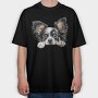 Watercolor Papillon Peek, Tricou Oversize Barbati (Unisex)