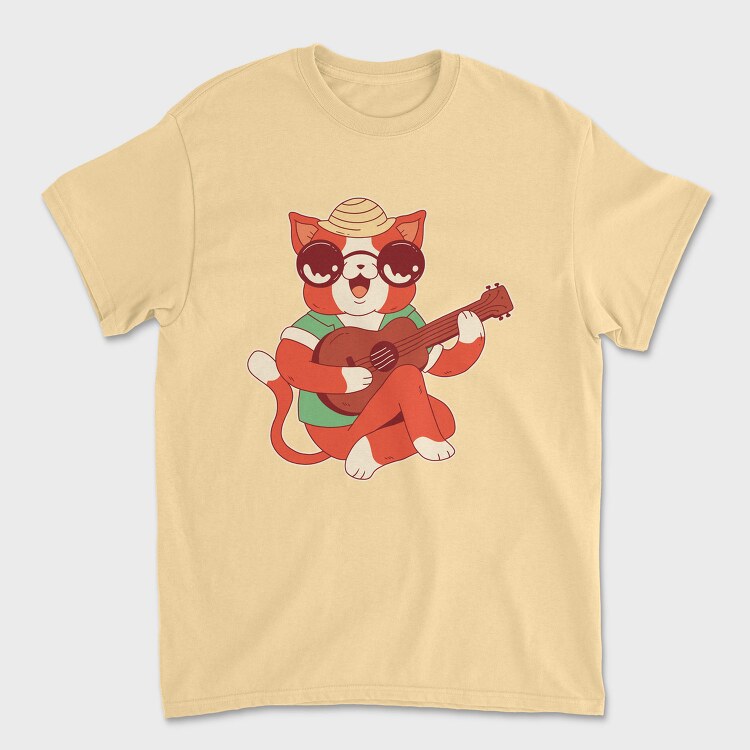 Cat Ukelele, Tricou Barbati (Unisex)