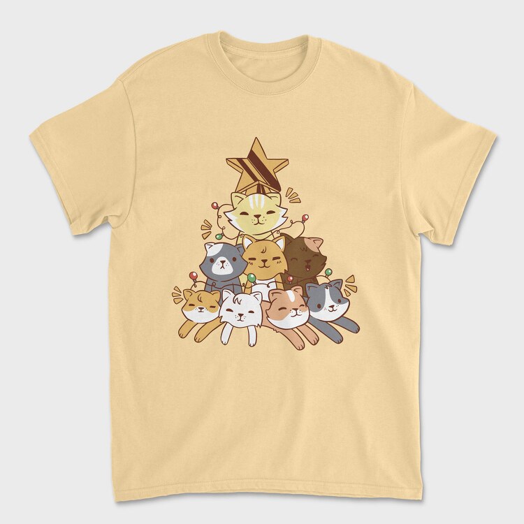 Cat Tree Christmas, Tricou Barbati (Unisex)