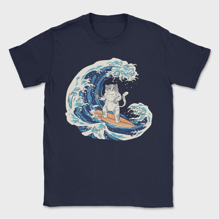 Cat Sushi Wave, Tricou Barbati (Unisex)