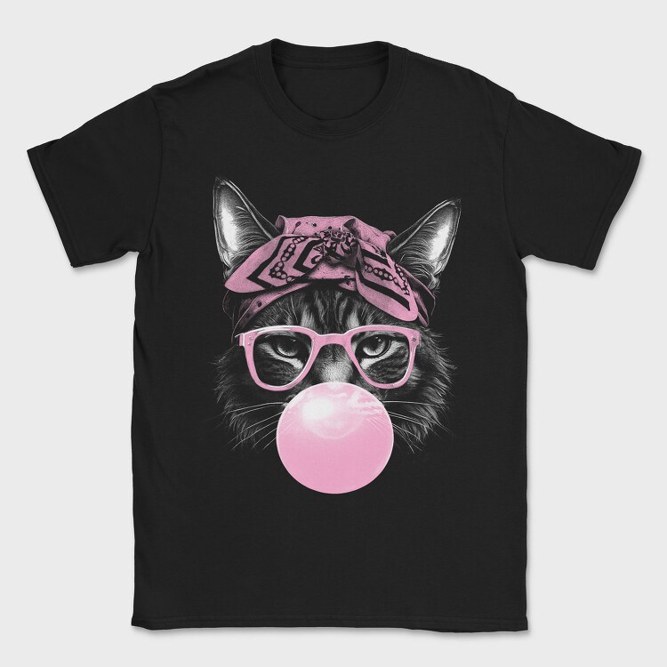 Cat Sunglassesd Bubblegum, Tricou Barbati (Unisex)