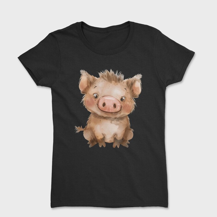Watercolor Piglet, Tricou Femei