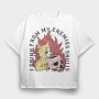 Cat Skull Mug, Tricou Oversize Barbati (Unisex)