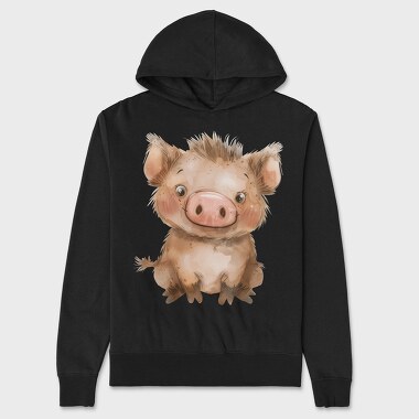 Watercolor Piglet, Hanorac Oversize Barbati (Unisex)