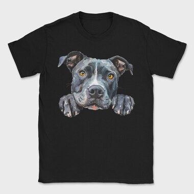 Watercolor Pit Bull Peek, Tricou Barbati (Unisex)