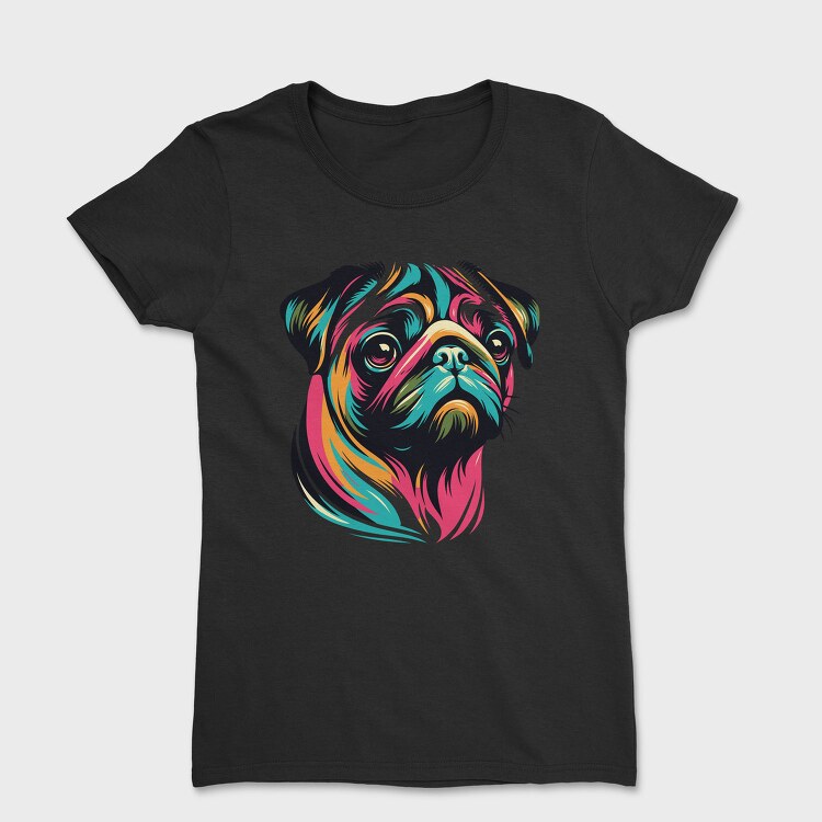 Pop Art Pug Dog, Tricou Femei