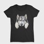 Watercolor Husky Peek, Tricou Femei