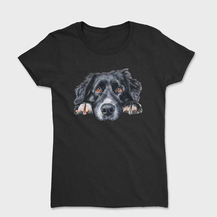 Watercolor Peeking Landseer, Tricou Femei