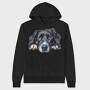 Watercolor Peeking Landseer, Hanorac Oversize Barbati (Unisex)