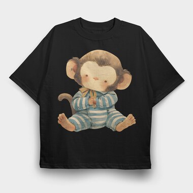 Watercolor Monkey Pyjamas, Tricou Oversize Barbati (Unisex)