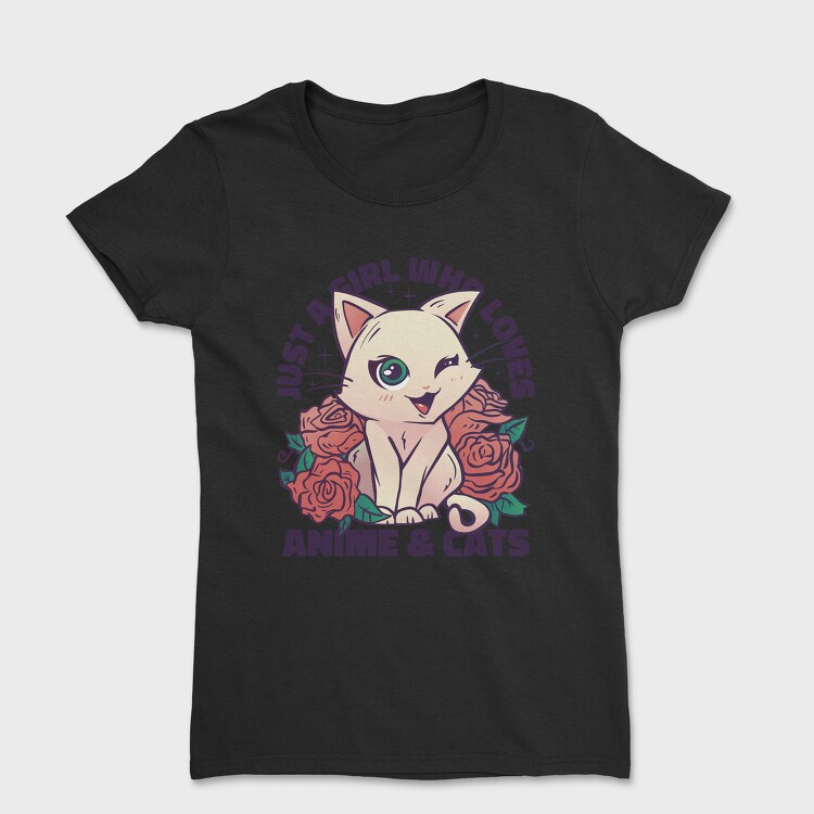 Cat Kawaii Anime Quote, Tricou Femei