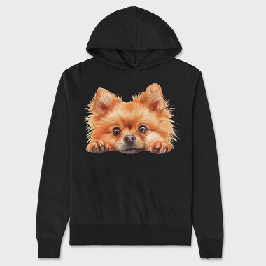 Watercolor Pomeranian, Hanorac Oversize Barbati (Unisex)