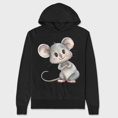 Watercolor Mouse Cute, Hanorac Oversize Barbati (Unisex)