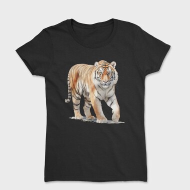 Watercolor Tiger Walk, Tricou Femei
