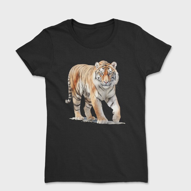 Watercolor Tiger Walk, Tricou Femei
