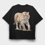 Watercolor Tiger Walk, Tricou Oversize Barbati (Unisex)