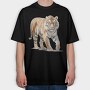 Watercolor Tiger Walk, Tricou Oversize Barbati (Unisex)