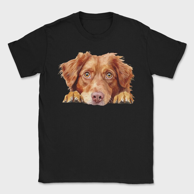 Watercolor Retriever Peeking, Tricou Barbati (Unisex)