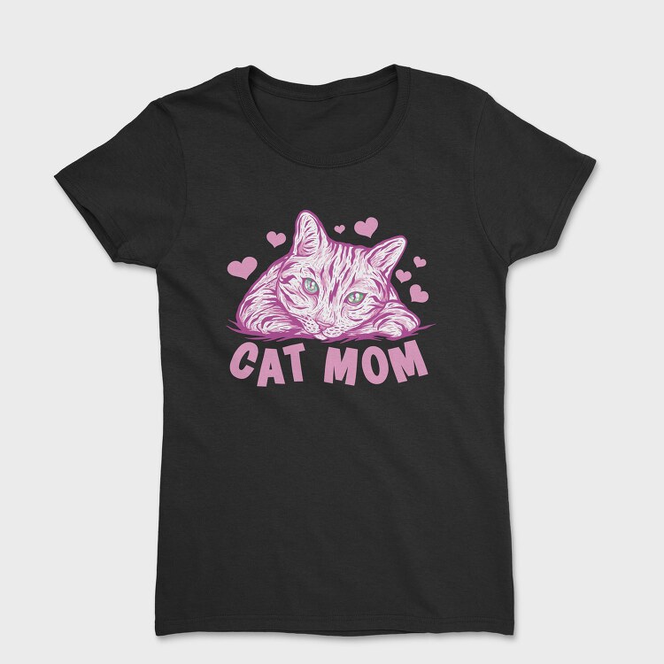 Cat Mom Pink, Tricou Femei