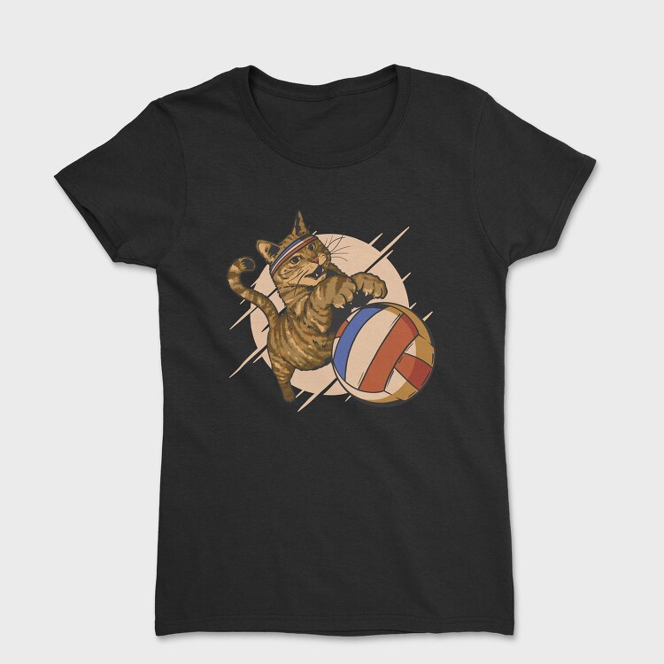 Cat Playing Volleyball, Tricou Femei