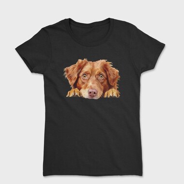 Watercolor Retriever Peeking, Tricou Femei