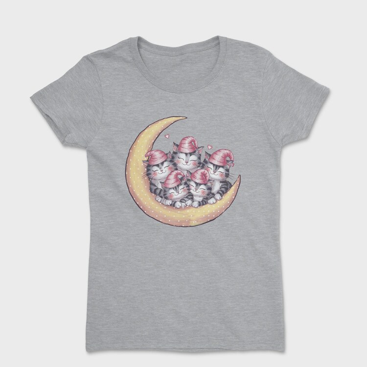 Watercolor Sleepy Kittens, Tricou Femei