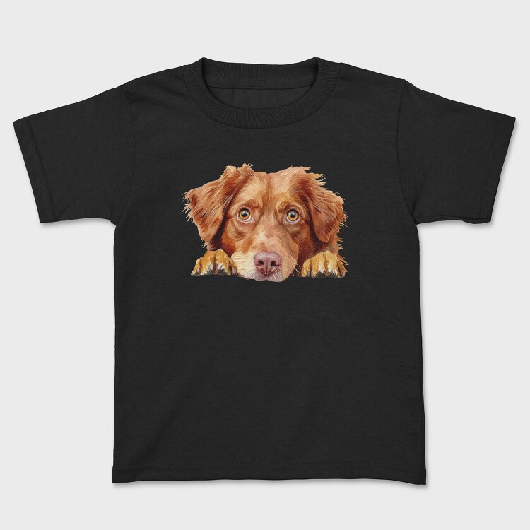 Watercolor Retriever Peeking, Tricou Copii