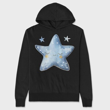 Watercolor Star Night, Hanorac Oversize Barbati (Unisex)