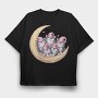 Watercolor Sleepy Kittens, Tricou Oversize Barbati (Unisex)