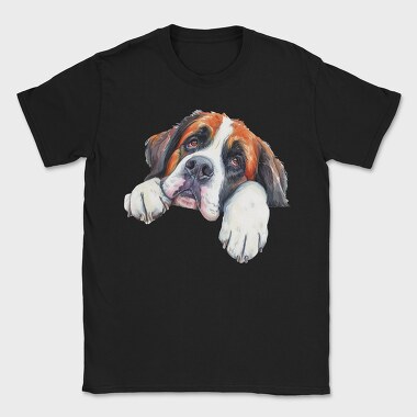 Watercolor Stbernard Peeking, Tricou Barbati (Unisex)