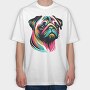 Pop Art Pug Dog, Tricou Oversize Barbati (Unisex)