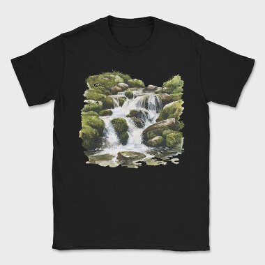 Watercolor Stream Moss, Tricou Barbati (Unisex)