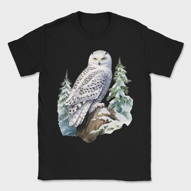 Watercolor Snowy Owl, Tricou Barbati (Unisex)