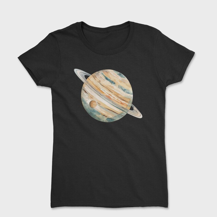 Watercolor Saturn Planet, Tricou Femei