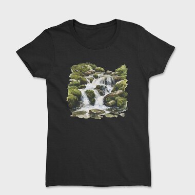 Watercolor Stream Moss, Tricou Femei