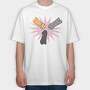 Cat Paws Playing Rock Paper Scissors, Tricou Oversize Barbati (Unisex)